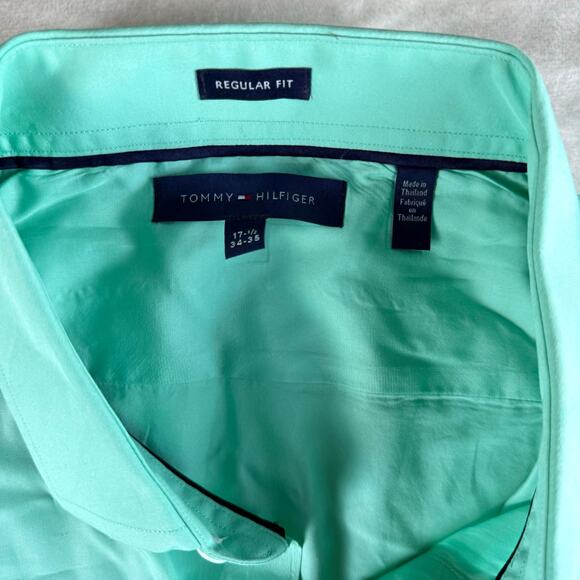 Tommy Hilfiger Button Down Shirts Lot of 2 Long Sleeve Men's 17.5 Casual Office - Picture 8 of 8